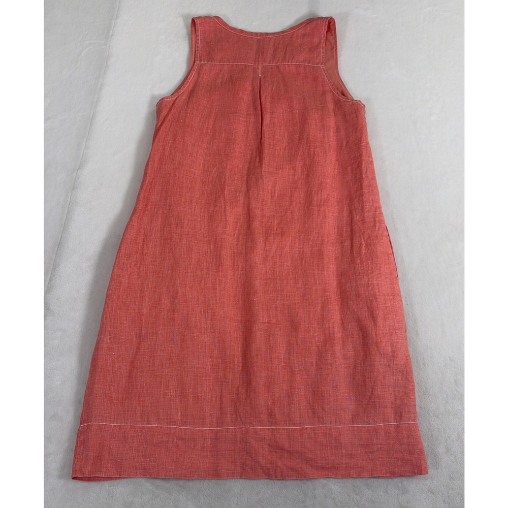 Tommy Bahama 100% Linen Shift Dress Sleeveless Peachy Orange Women’s XS Coastal - Picture 9 of 10
